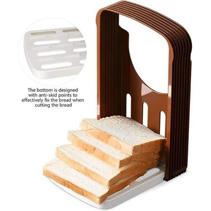 Foldable Bread Slicer Cutting Guide for Loaf Toast Adjustable Thickness.