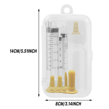 Kitten Feeding Bottle with Syringe Dispenser for Young Pets and Small Animals.