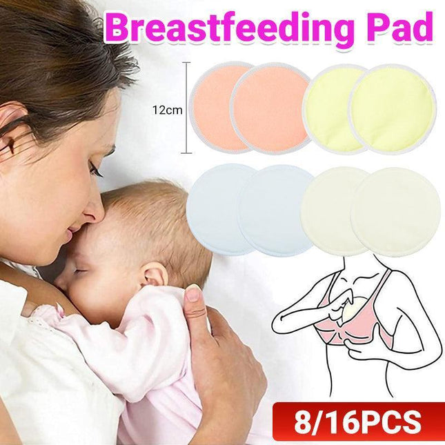 Bamboo Reusable Breast Pads Nursing Breastfeeding Plain Washable Pack of 8/16PCS - 8PCS.