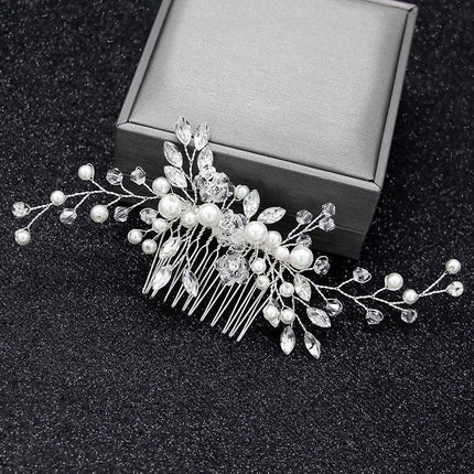 Bridal Headpieces Crystal Wedding Accessories White Jewelry Hair Comb Party Au.