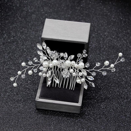 Bridal Headpieces Crystal Wedding Accessories White Jewelry Hair Comb Party Au.