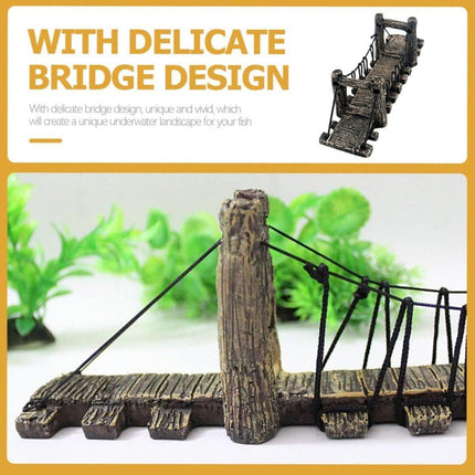 Resin Bridge Aquarium Decoration Fish Tank Accessories Shrimp Tortoise Climbing - Suspension Bridge-M.