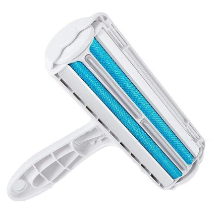 Pet Hair Remover Brush Dog Cat Fur Cleaning Roller Reusable Self Cleaning Tool - Blue.