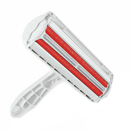 Pet Hair Remover Brush Dog Cat Fur Cleaning Roller Reusable Self Cleaning Tool - Red.