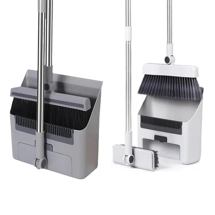 3 in1 Broom Set for Winnowing Brushing Handheld Cleaning Tool Home Kitchen Floor - Grey.