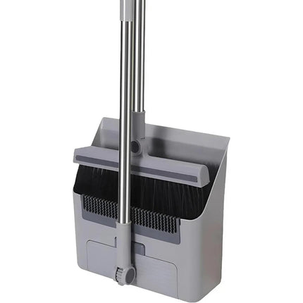 3 in1 Broom Set for Winnowing Brushing Handheld Cleaning Tool Home Kitchen Floor - Grey.