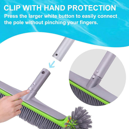 Swimming Pool Cleaning Brush Corner Scrub Brush Pool Wall Floor Cleaner Tool.