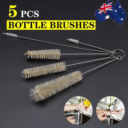5PCS Bottle Cleaning Brush Set for Glass Straws Tubes Bottles Narrow Neck Cups.