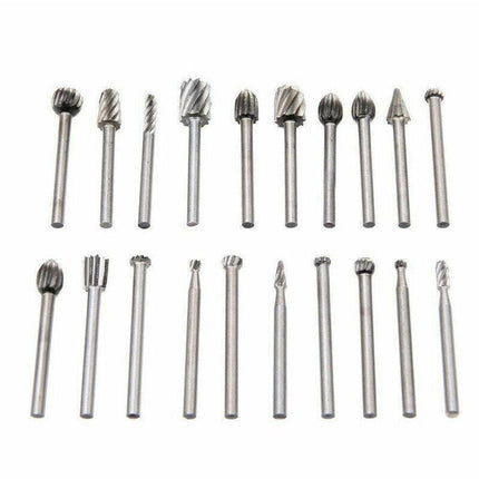 20Pcs Tungsten Steel Solid Carbide Burrs For Dremel Rotary Tool Bit Accessories.