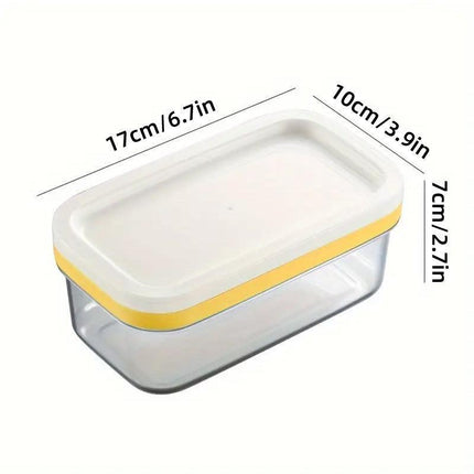 Rectangular Butter Box Storage Container Cheese Cutter Kitchen Organizer Lid.