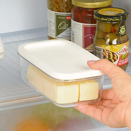 Rectangular Butter Box Storage Container Cheese Cutter Kitchen Organizer Lid.