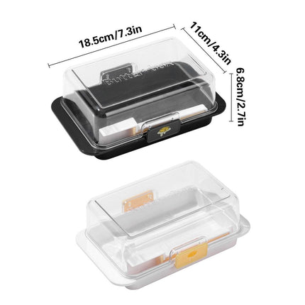 Butter Cheese Storage Box Kitchen Container with Lid Plastic Fridge Organizer - White.