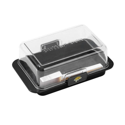 Butter Cheese Storage Box Kitchen Container with Lid Plastic Fridge Organizer - White.