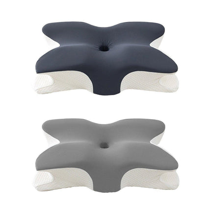 Memory Foam Butterfly Pillow Neck Support Slow Rebound Cervical Pillow - Dark Grey.