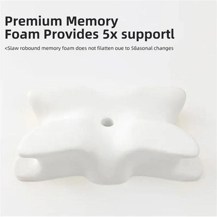 Memory Foam Butterfly Pillow Neck Support Slow Rebound Cervical Pillow - Dark Grey.
