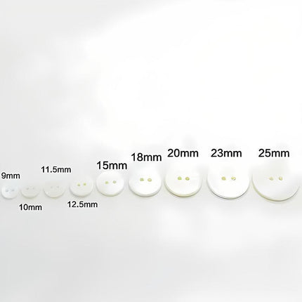 20pcs White Shirt Buttons Round Two Eyes Sewing Craft DIY Clothing Supplies - 20mm.