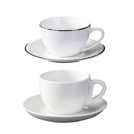 6PCS Ceramic Coffee Cup and Saucer Set Apricot Tea Cup with Ear Hotel Coffee Cup - 160ml.