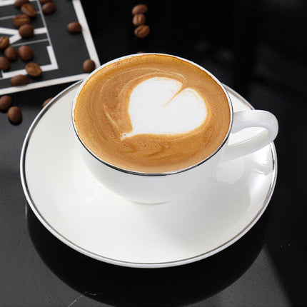 6PCS Ceramic Coffee Cup and Saucer Set Apricot Tea Cup with Ear Hotel Coffee Cup - 160ml.