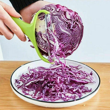 Stainless Steel Cabbage Peeler Wide Blade Vegetable Shredder with Ergonomic Handle.