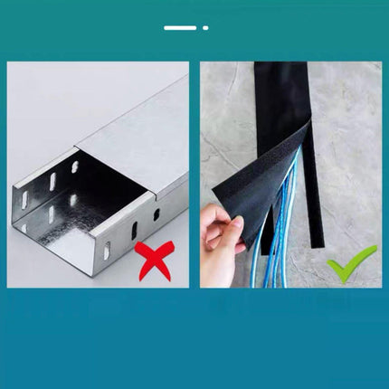 Cable Cover Nylon Sticky Wire Protector Floor Blanket Reusable Cord Tube Cover - Black-3Meter(with adhesive)-Floor.