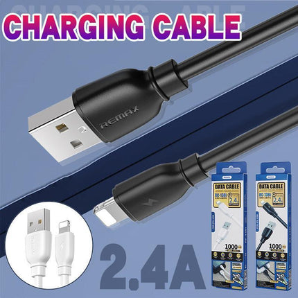 2.4A USB Fast Charger Phone Cable Data Cord For iPhone14 13 12 11Pro Max XR iPad - Black.