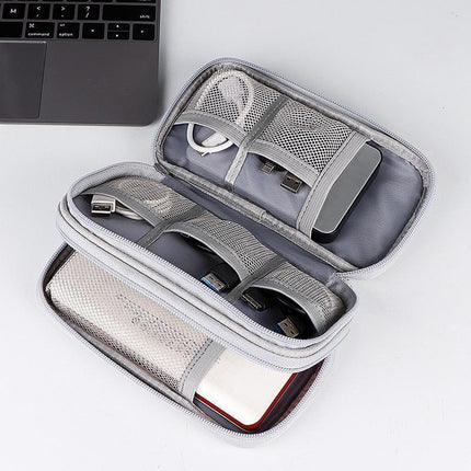 Electronic Accessories Cable Bag Organizer Travel Pouch Storage Cases Charger - Navy.