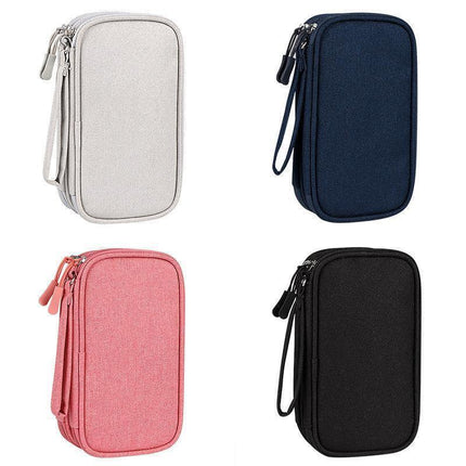 Electronic Accessories Cable Bag Organizer Travel Pouch Storage Cases Charger - Pink.