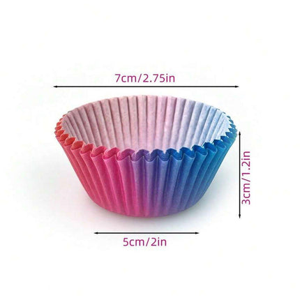 300pcs Gradient Colour Cupcake Paper Cases Baking Moulds Muffin Liners Set.