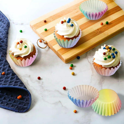 300pcs Gradient Colour Cupcake Paper Cases Baking Moulds Muffin Liners Set.