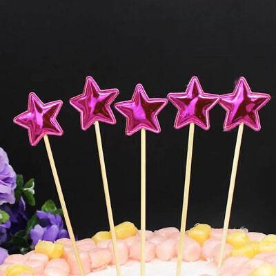 Happy Birthday Acrylic Cake Topper Cake Decoration Golden Silver Party - Pink-Star.