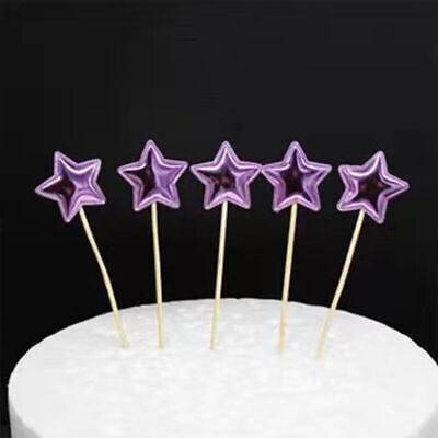 Happy Birthday Acrylic Cake Topper Cake Decoration Golden Silver Party - Pink-Star.