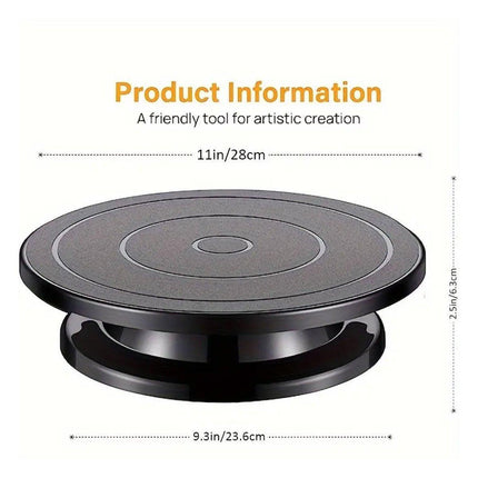 Rotating Cake Turntable Stand Black Plastic Cake Decorating Tools for Baking.