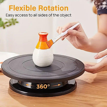 Rotating Cake Turntable Stand Black Plastic Cake Decorating Tools for Baking.
