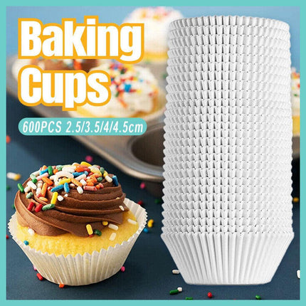 Patty Pans Muffin Cases Choc 600/Pk Cake Boards Cupcake Liners Boxes Baking Cups - 600PCS-2.5CM.