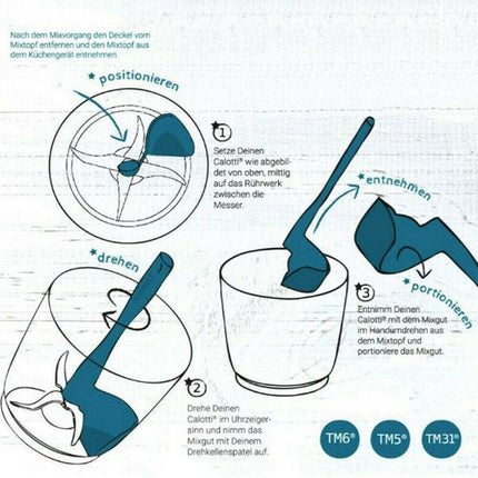 Rotary Scraper Spatula Tool Compatible with Thermomix TM6 TM5 TM31 Mixing Bowl.