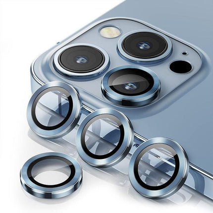 For iPhone 14/14 Plus Metal Camera Lens Glass Screen Protector - Purple.