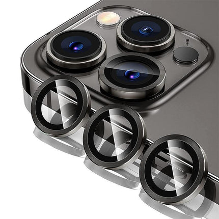 For iPhone 14/14 Plus Metal Camera Lens Glass Screen Protector - Purple.