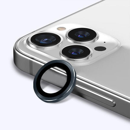 For iPhone 14/14 Plus Metal Camera Lens Glass Screen Protector - Purple.