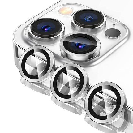 For iPhone 14/14 Plus Metal Camera Lens Glass Screen Protector - Purple.