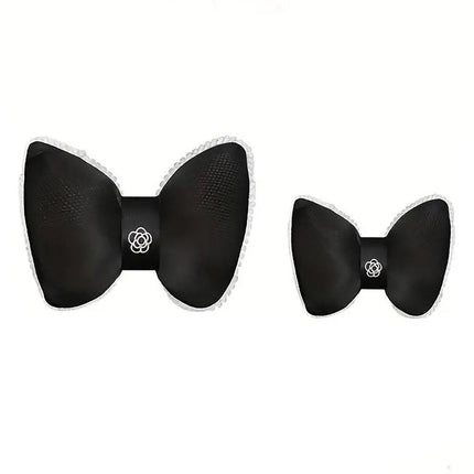 Black Bowknot Neck Pillow Plush Bow Tie Soft Plush Car Headrest Waist Support - Waist.