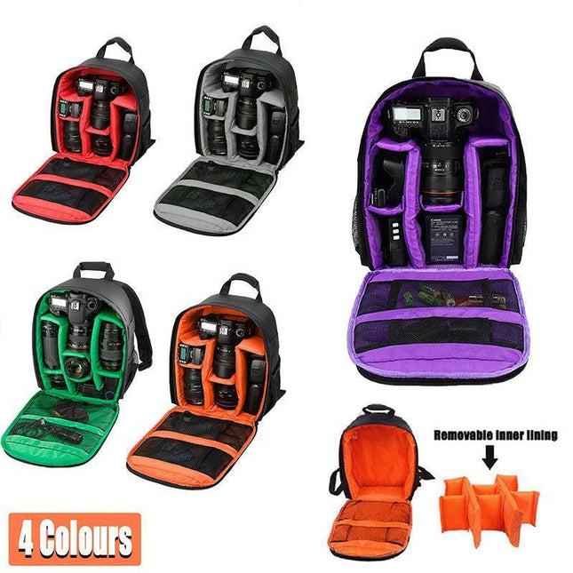 Waterproof DSLR Camera Backpack Multi Functional Rucksack for Canon Nikon Sony - Orange.