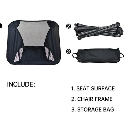 Outdoor Portable Lightweight Folding Camping Chair High Back Fishing Chair - Dark Blue.