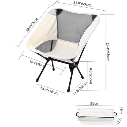 Outdoor Portable Lightweight Folding Camping Chair High Back Fishing Chair - Dark Blue.