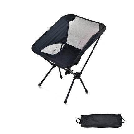 Outdoor Portable Lightweight Folding Camping Chair High Back Fishing Chair - Dark Blue.