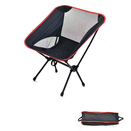 Outdoor Portable Lightweight Folding Camping Chair High Back Fishing Chair - Dark Blue.