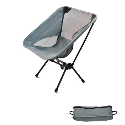 Outdoor Portable Lightweight Folding Camping Chair High Back Fishing Chair - Dark Blue.