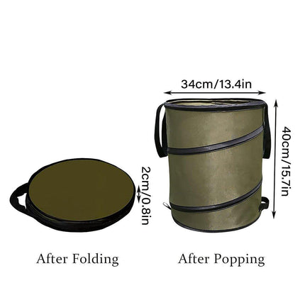 Folding Garden Leaf Bin Portable Outdoor Storage Bucket Camping Trash Can.