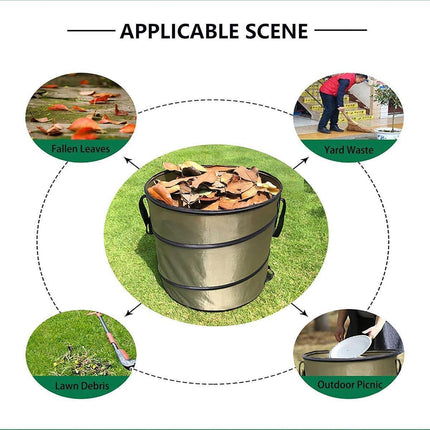 Folding Garden Leaf Bin Portable Outdoor Storage Bucket Camping Trash Can.