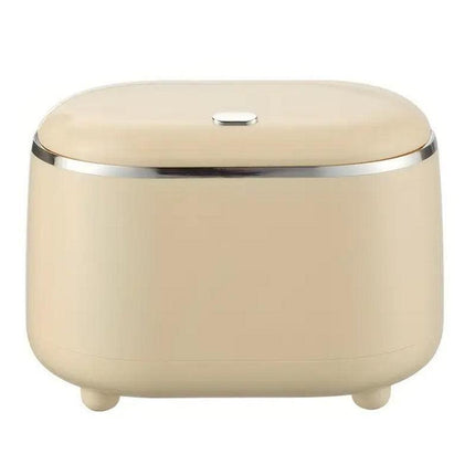 Small Desktop Trash Can Oval Pop Up Lid Rubbish Bin Waste Organizer Container - Green.