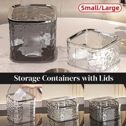 Desktop Mini Trash Can Small Waste Bin Storage Bucket for Office Kitchen Home - White-S.
